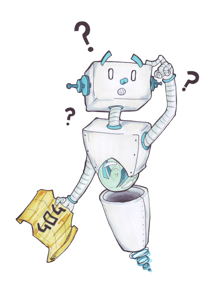 Flo the robot 404 - illustration by Arthur Höring
