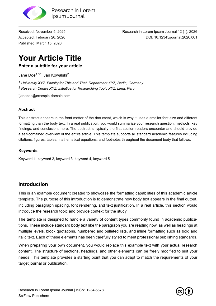 Academic Article — first page preview